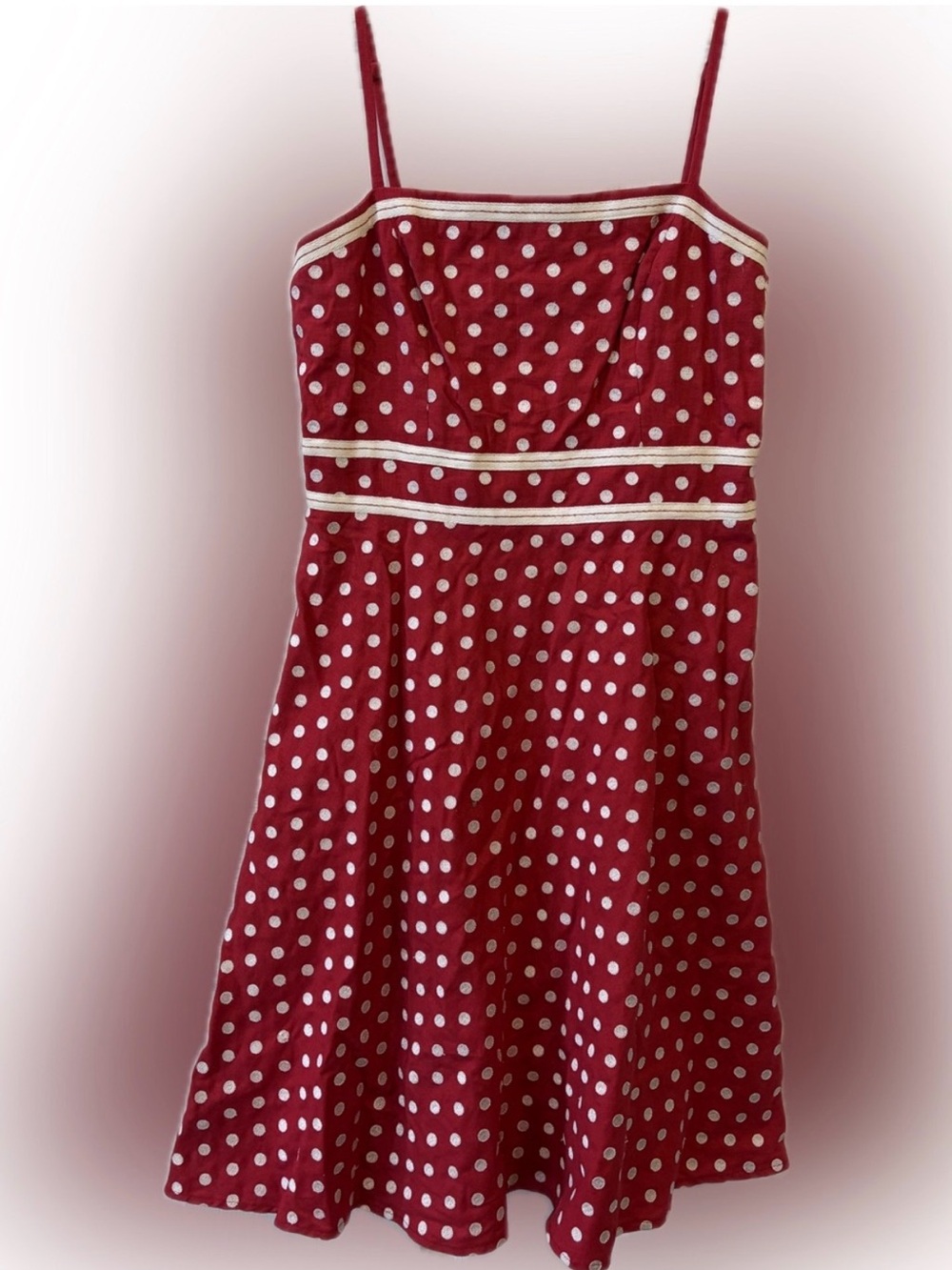 Muse Red and White Polka Dot Spaghetti Strap Dress - Picture 3 of 10